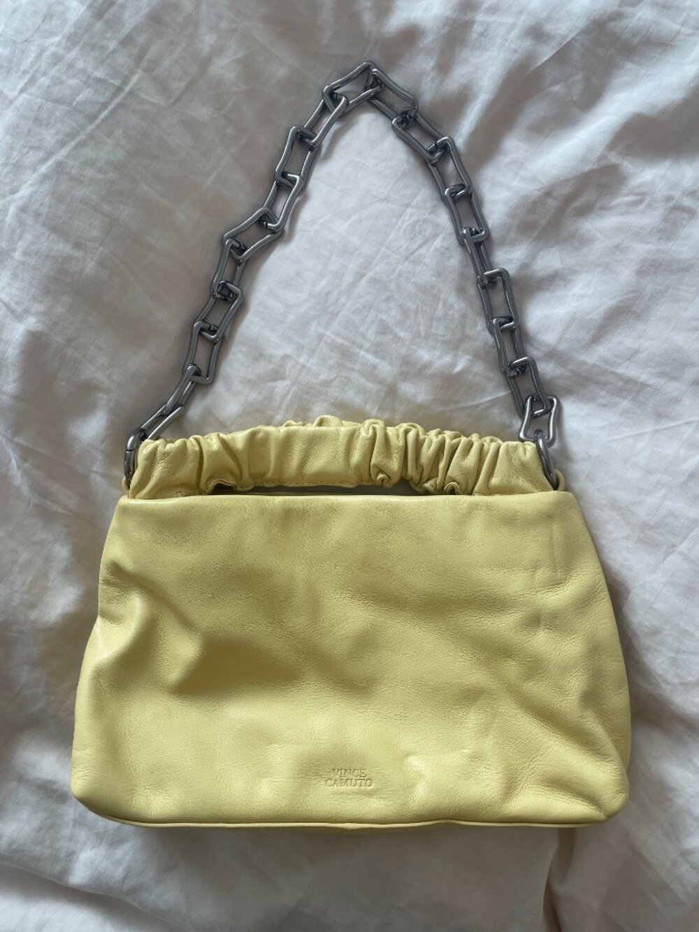 Vince Camuto Twyla Genuine Leather Shoulder Bag With chain strap